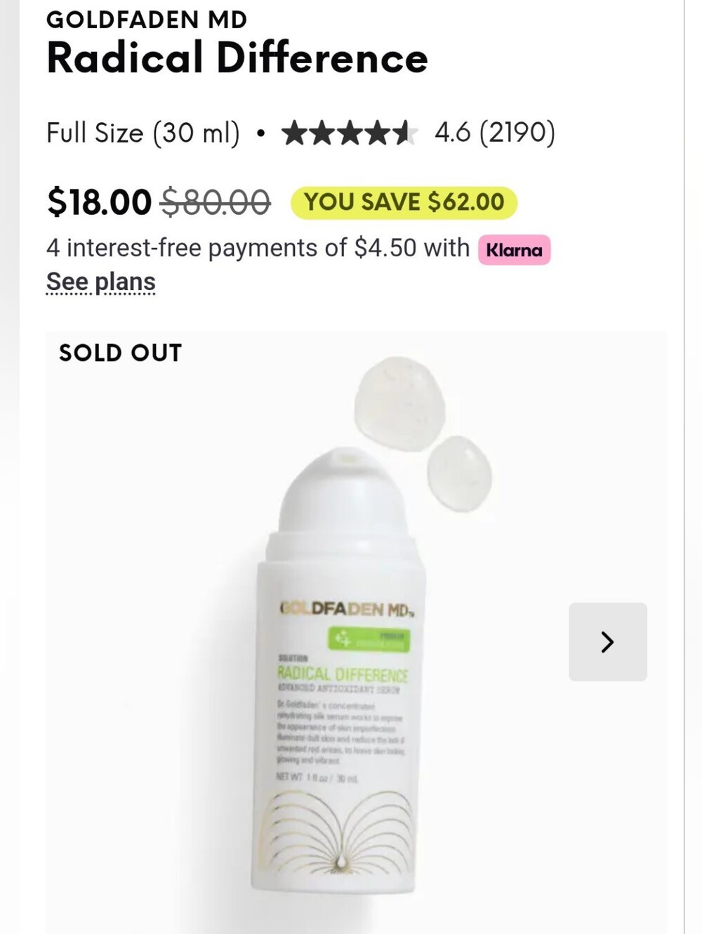 GOLDFADEN MD Radical Difference Antioxidant Serum — White